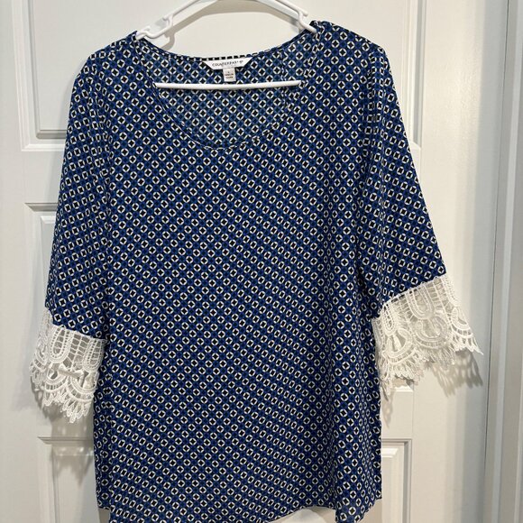 Women's Blue Blouse - Picture 1 of 4